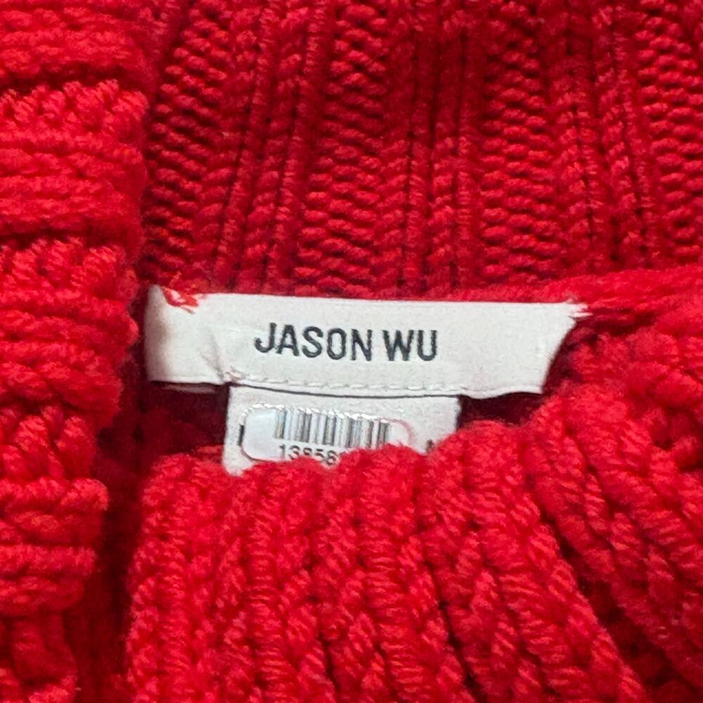 Jason Wu Interlocked Turtleneck Sweater Red‎ Size Large - Picture 7 of 9